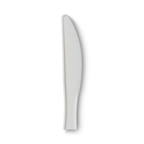 Plastic Cutlery, Mediumweight Knife, White, 1,000/carton