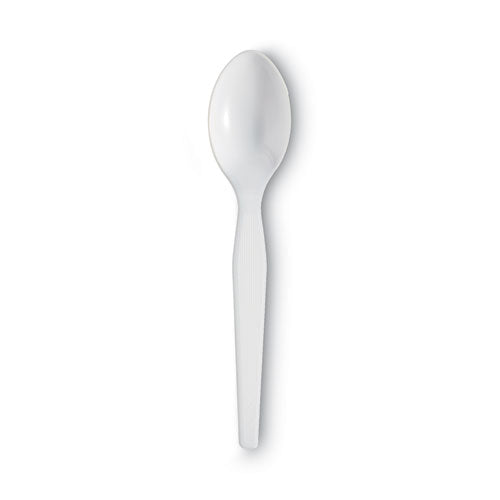 Plastic Cutlery, Heavyweight Spoon, White, 100/box