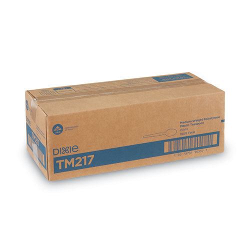Plastic Cutlery, Heavy Mediumweight Spoon, White, 1,000/carton