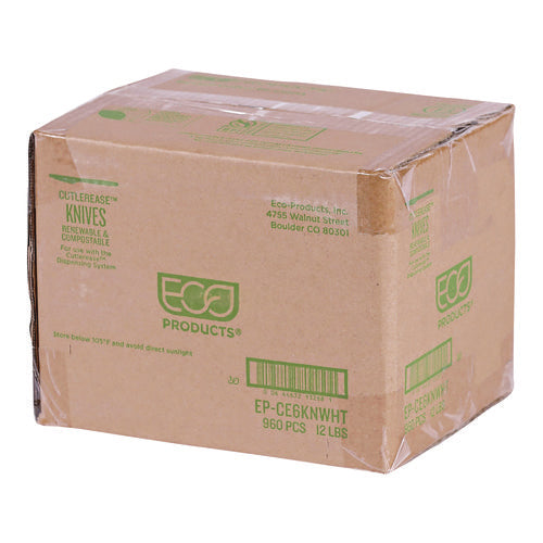 Cutlery For Cutlerease Dispensing System, Knife, Plastic, White, 960/carton