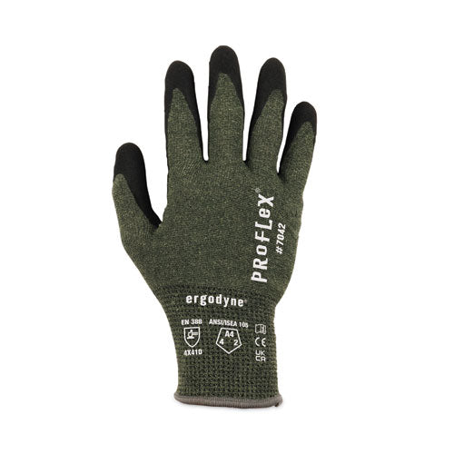 Proflex 7042 Ansi A4 Nitrile-coated Cr Gloves, En388: 4x41d, 9" Long, X-large, Green, Pair