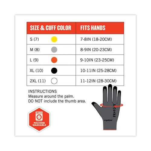 Proflex 7000 Nitrile-coated Gloves Microfoam Palm, En388: 4121a, 9" Long, Small, Gray, Pair