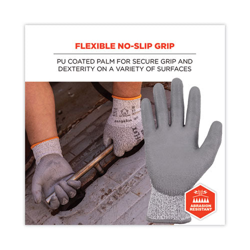 Proflex 7030 Ansi A3 Pu Coated Cr Gloves, En388: 4x42c, 9" Long, Large, Gray, Pair