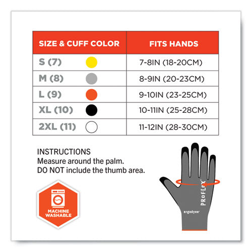 Proflex 7043 Ansi A4 Nitrile Coated Cr Gloves, En388: 4x42d, 9" Long, Large, Gray, 12 Pairs