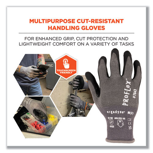 Proflex 7043 Ansi A4 Nitrile Coated Cr Gloves, En388: 4x42d, 9" Long, X-large, Gray, 12 Pairs