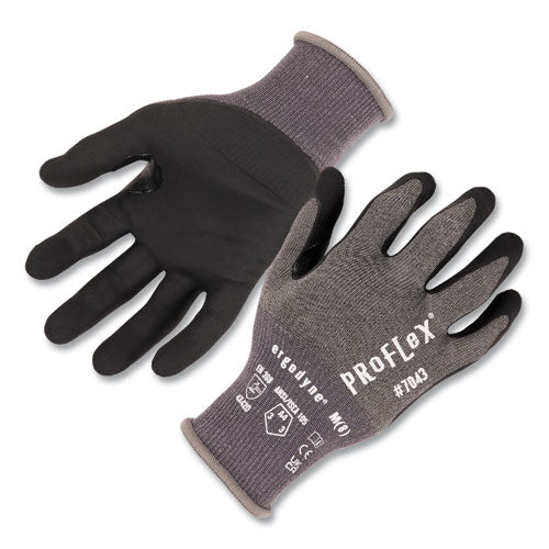 Proflex 7043 Ansi A4 Nitrile Coated Cr Gloves, En388: 4x42d, 9" Long, Small, Gray, Pair
