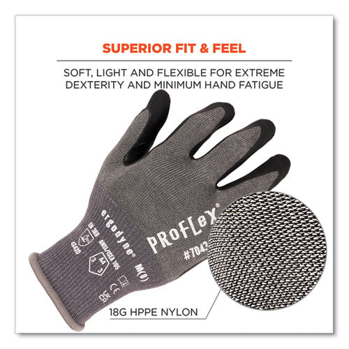 Proflex 7043 Ansi A4 Nitrile Coated Cr Gloves, En388: 4x42d, 9" Long, Small, Gray, Pair