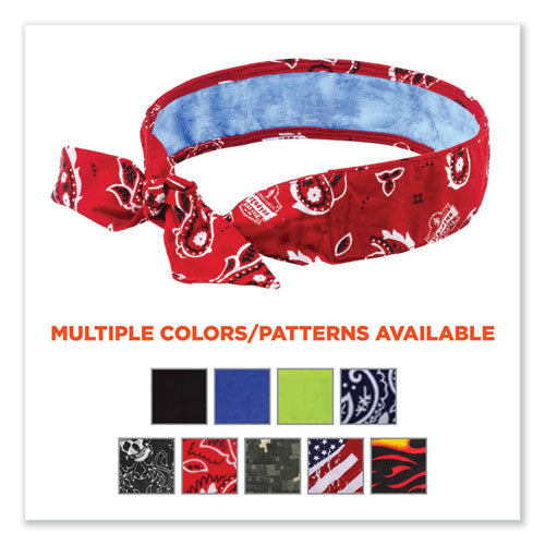 Chill-its 6700ct Cooling Bandana Pva Tie Headband, One Size Fits Most, Red Western