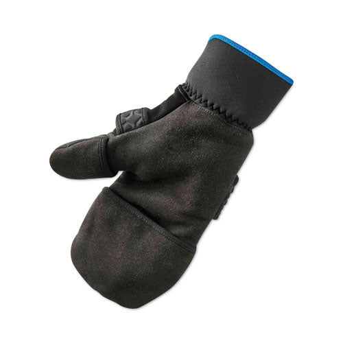 Proflex 816 Thermal Flip-top Gloves, En388: 3423x, 9" Long, Medium, Black, Pair