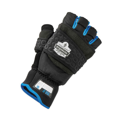 Proflex 816 Thermal Flip-top Gloves, En388: 3423x, 9" Long, Medium, Black, Pair