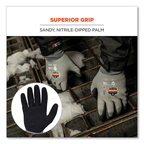 Proflex 7501 Coated Waterproof Winter Gloves, En388: 2131x, 10" Long, Small, Gray, Pair