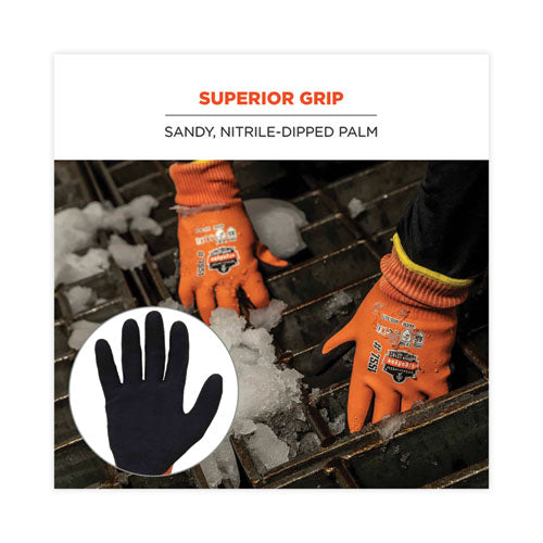Proflex 7551 Ansi A5 Coated Waterproof Cr Gloves, En388: 4x43e, 10.5" Long, Large, Orange, Pair