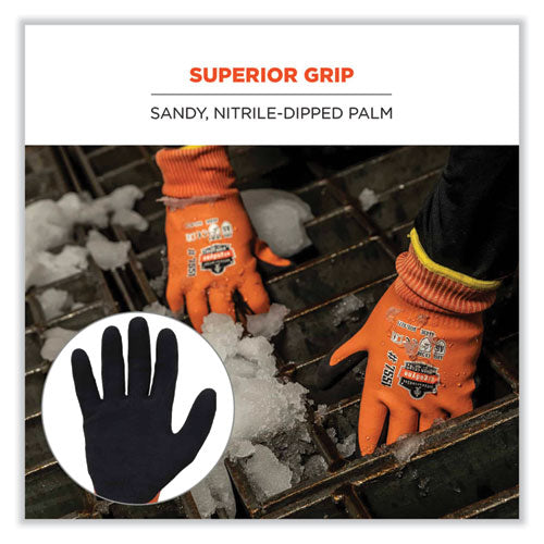 Proflex 7551 Ansi A5 Coated Waterproof Cr Gloves, En388: 4x43e, 11" Long, Xx-large, Orange, Pair