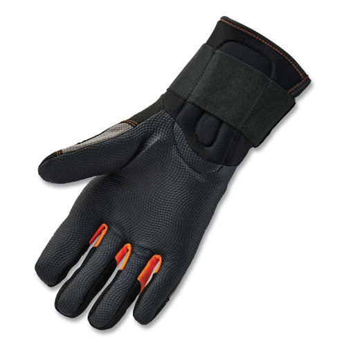 Proflex 9012 Certified Av Gloves + Wrist Support, En388: 2121x, 15.5" Long, Xx-large, Black, Pair