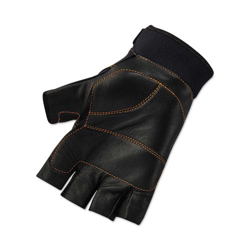 Proflex 901 Half-finger Leather Impact Gloves, En388: 3122x, Large, Black, Pair