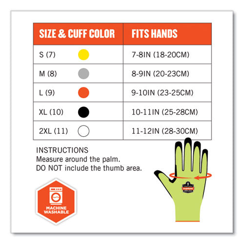 Proflex 7041 Ansi A4 Nitrile-coated Cr Gloves, En388: 4x42d, 10" Long, Small, Lime, Pair