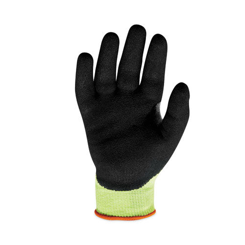 Proflex 7041 Ansi A4 Nitrile-coated Cr Gloves, En388: 4x42d, 10" Long, Large, Lime, Pair