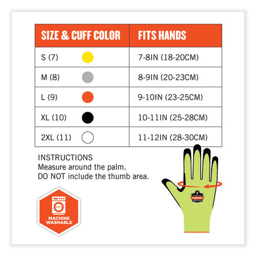 Proflex 7041-case Ansi A4 Nitrile Coated Cr Gloves, En388: 4x42d, 10" Long, Small, Lime, 144 Pairs/carton