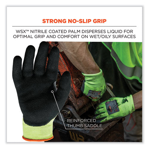 Proflex 7041-case Ansi A4 Nitrile Coated Cr Gloves, En388: 4x42d, 10" Long, Small, Lime, 144 Pairs/carton