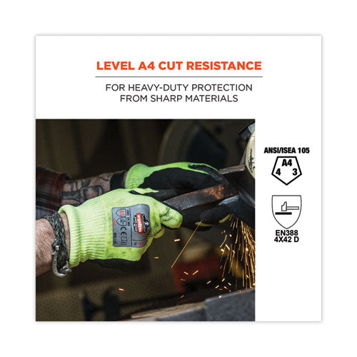Proflex 7041 Ansi A4 Nitrile-coated Cr Gloves, En388: 4x42d, 10" Long, Large, Lime, 144 Pairs/carton