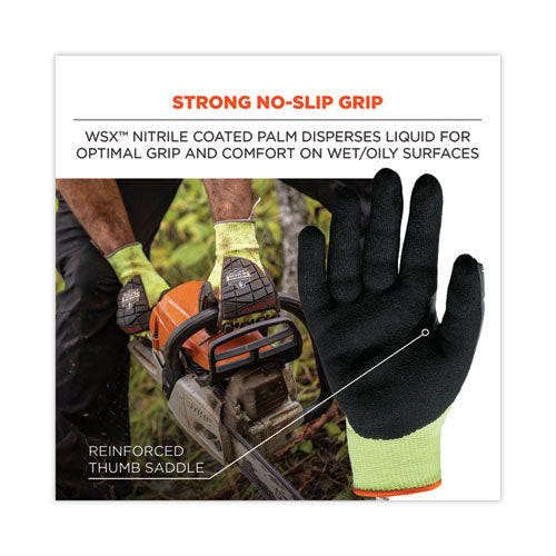 Proflex 7141 Ansi A4 Dir Nitrile-coated Cr Gloves, En388: 4x42dp, 9" Long, X-large, Lime, 72 Pairs/carton