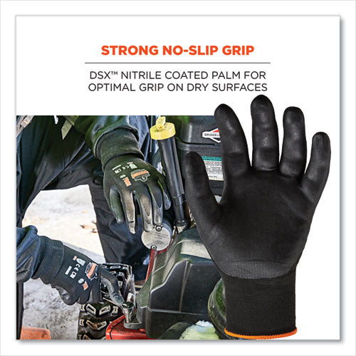 Proflex 7001-case Nitrile Coated Gloves, En388: 4121x, 8.25" Long, Small, Black, 144 Pairs/carton