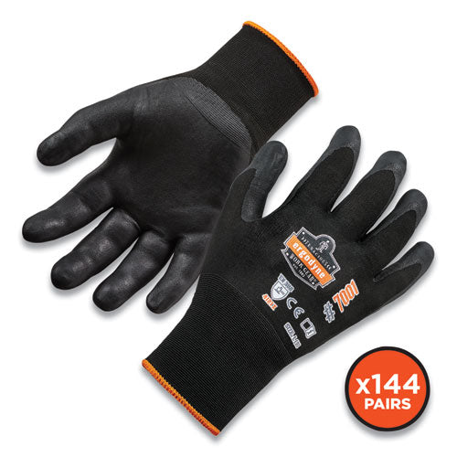 Proflex 7001-case Nitrile Coated Gloves, En388: 4121x, 8.5" Long, Medium, Black, 144 Pairs/carton