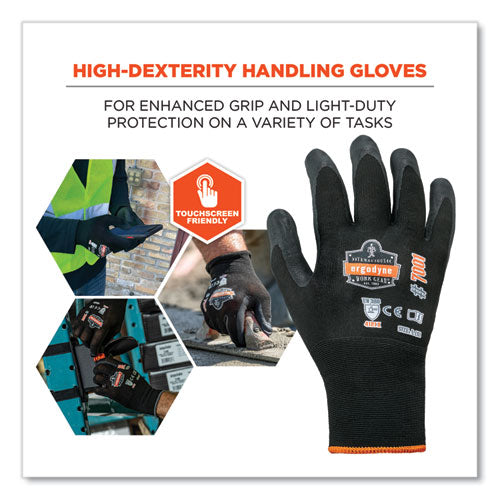 Proflex 7001-case Nitrile Coated Gloves, En388: 4121x, 8.5" Long, Medium, Black, 144 Pairs/carton