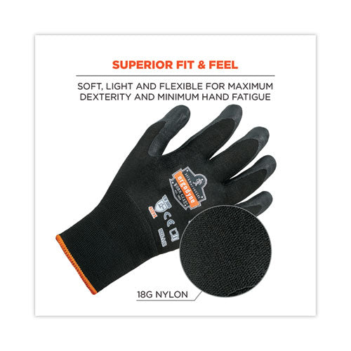 Proflex 7001 Nitrile-coated Gloves, En388: 4121x, 9" Long, Large, Black, 144 Pairs/carton
