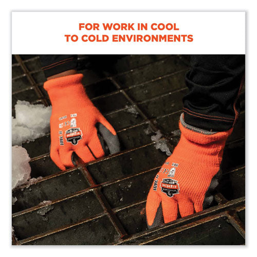 Proflex 7401-case Coated Lightweight Winter Gloves, En388: 2131x, 11" Long, X-large, Orange, 144 Pairs/carton