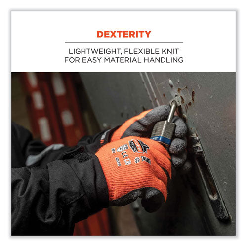 Proflex 7401-case Coated Lightweight Winter Gloves, En388: 2131x, 11" Long, X-large, Orange, 144 Pairs/carton