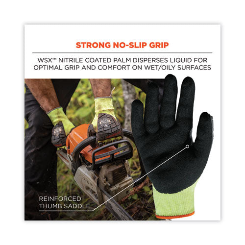 Proflex 7141 Ansi A4 Dir Nitrile-coated Cr Gloves, En388: 4x42dp, 9" Long, Medium, Lime, Pair