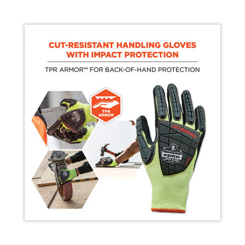 Proflex 7141 Ansi A4 Dir Nitrile-coated Cr Gloves, En388: 4x42dp, 9" Long, Medium, Lime, Pair