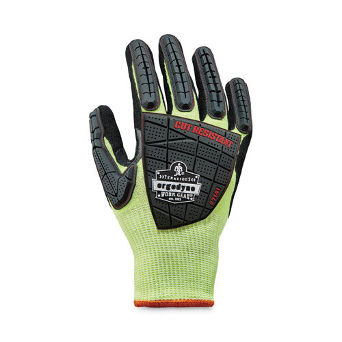 Proflex 7141 Ansi A4 Dir Nitrile-coated Cr Gloves, En388: 4x42dp, 9" Long, Large, Lime, Pair