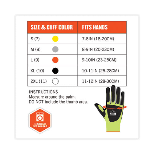 Proflex 7141 Ansi A4 Dir Nitrile-coated Cr Gloves, En388: 4x42dp, 9" Long, Large, Lime, Pair
