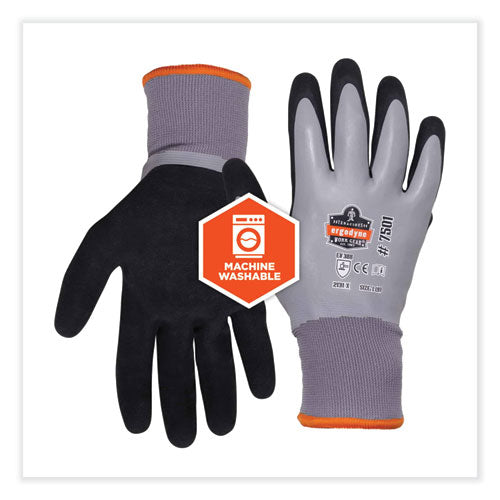 Proflex 7501-case Coated Waterproof Winter Gloves, En388: 2131x, 10" Long, Small, Gray, 144 Pairs/carton