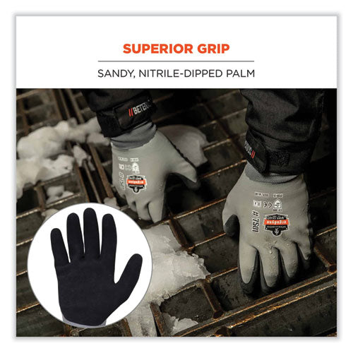 Proflex 7501-case Coated Waterproof Winter Gloves, En388: 2131x, 10" Long, Small, Gray, 144 Pairs/carton