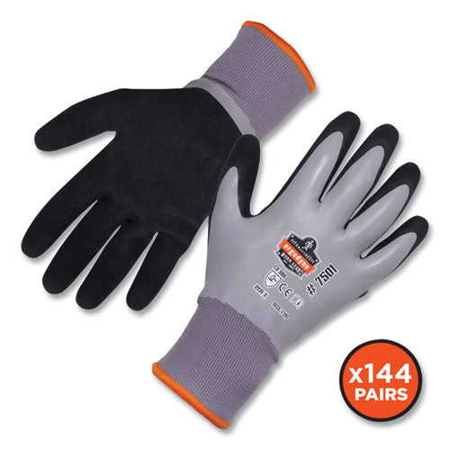Proflex 7501-case Coated Waterproof Winter Gloves, En388: 2131x, 10" Long, Medium, Gray, 144 Pairs/carton