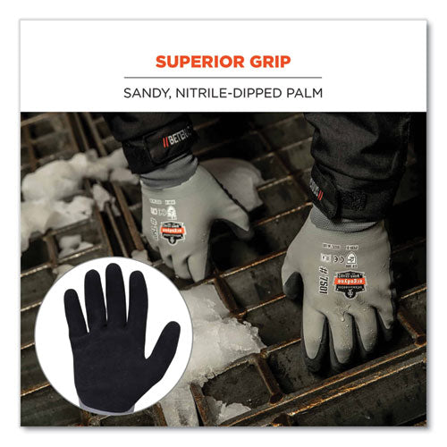 Proflex 7501-case Coated Waterproof Winter Gloves, En388: 2131x, 10" Long, Medium, Gray, 144 Pairs/carton