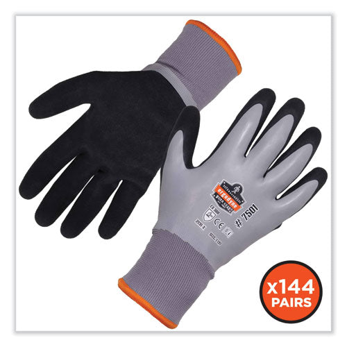 Proflex 7501-case Coated Waterproof Winter Gloves, En388: 2131x, 11" Long, Xx-large, Gray, 144 Pairs/carton