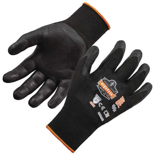 Proflex 7001 Nitrile-coated Gloves, En388: 4121x, 8.25" Long, X-small, Black, Pair