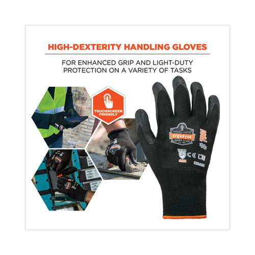 Proflex 7001 Nitrile-coated Gloves, En388: 4121x, 9" Long, Large, Black, Pair