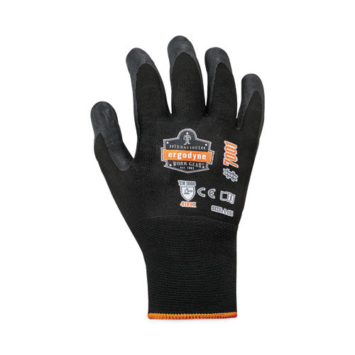 Proflex 7001 Nitrile-coated Gloves, En388: 4121x, 9" Long, Large, Black, Pair