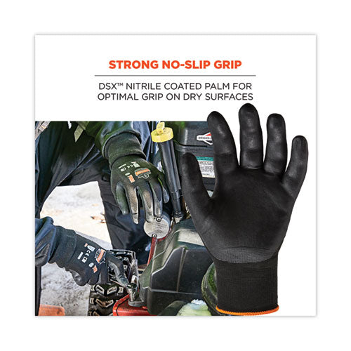 Proflex 7001 Nitrile-coated Gloves, En388: 4121x, 9" Long, Large, Black, Pair