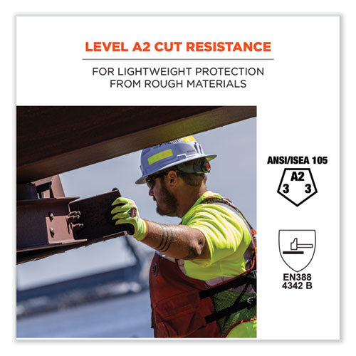 Proflex 7021 Hi-vis Nitrile-coated Cr Gloves, En388: 4342b, 9.75" Long, X-large, Lime, Pair