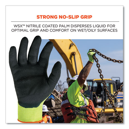 Proflex 7021 Hi-vis Nitrile-coated Cr Gloves, En388: 4342b, 9.75" Long, X-large, Lime, Pair