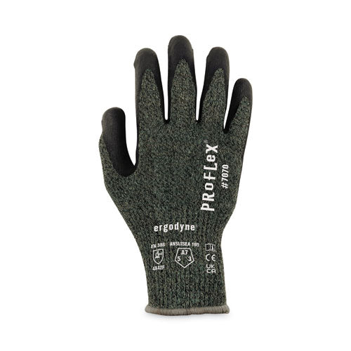 Proflex 7070 Ansi A7 Nitrile Coated Cr Gloves, En388: 4x42f, 9" Long, Xx-large, Green, Pair