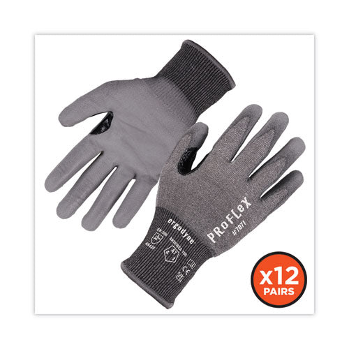 Proflex 7071 Ansi A7 Pu Coated Cr Gloves, En388: 4x42f, 9" Long, X-large, Gray, 12 Pairs