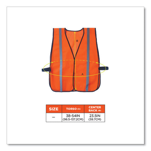 Glowear 8020hl Non-certified Standard Vest, Polyester, One Size Fits Most, Orange