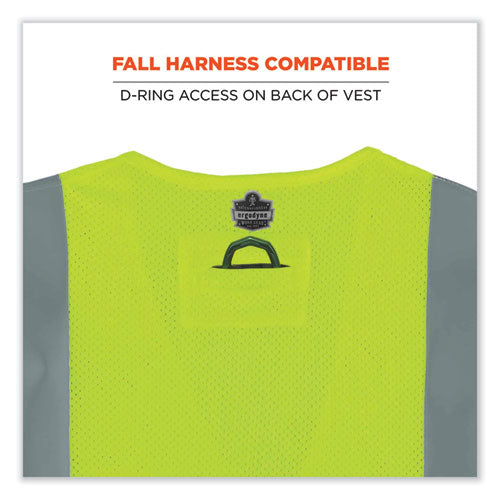 Glowear 8260frhl Class 2 Fr Safety Hook And Loop Vest, Modacrylic/kevlar, 2x-large/3x-large, Lime
